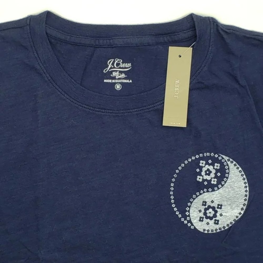 J. Crew Vintage cotton crewneck "A lovely contradiction" T-shirt Navy - Picture 6 of 7